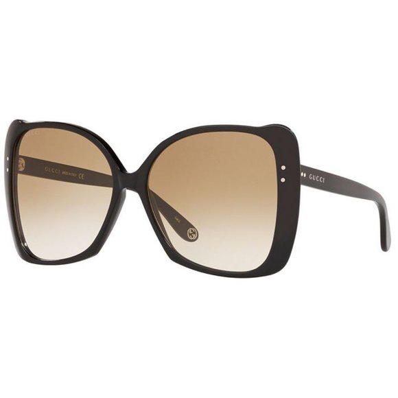 Gucci Black and Brown Women's Sunglasses - Picture 1 of 7